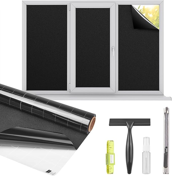 Kromapolis Blackout Film, Total Privacy & Room Darkening, 45.2'' x 393.7'' | by Kromapolis