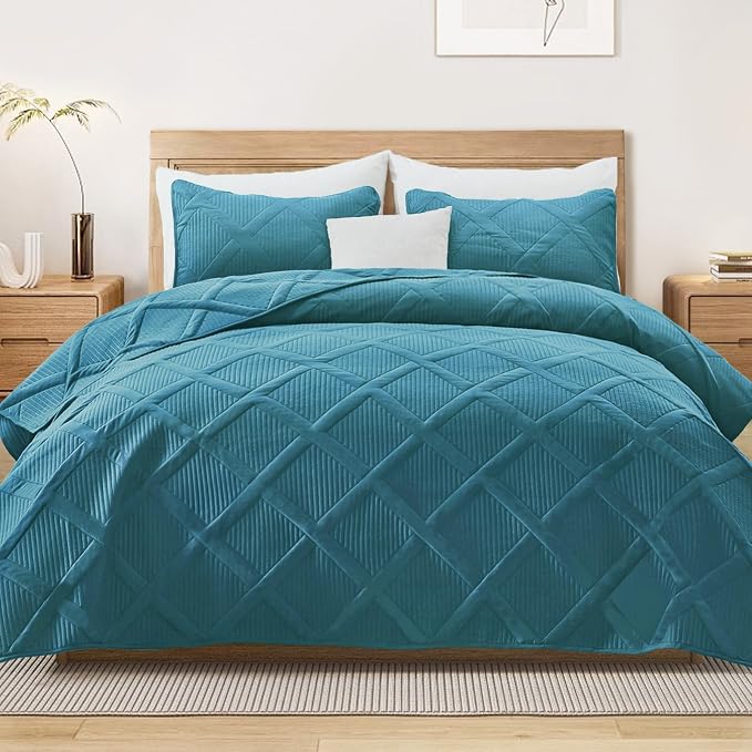Exclusivo Mezcla Quilts Queen Size, Teal | Soft Bedspreads by ExclusivoMezcla