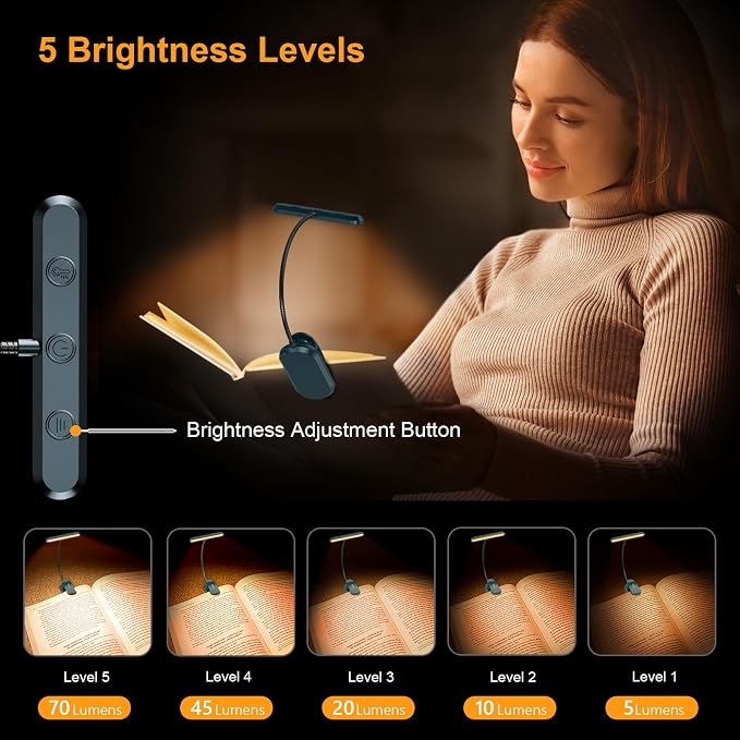 Gritin Rechargeable Book Light for Reading in Bed - Image 2