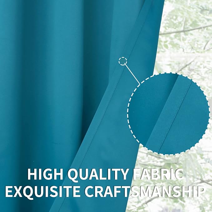 BGment Teal Blue Blackout Curtains 45 Inches Long - Image 6