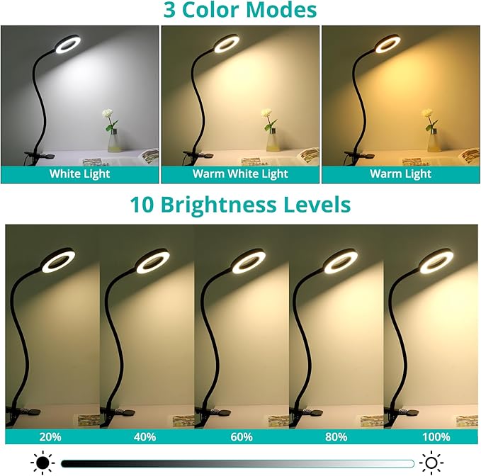 Woputne Desk Lamp 5X Magnifying Glass - Image 3