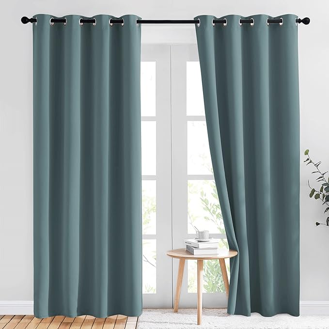 NICETOWN Blackout Greyish Blue Curtains & Drapes by NICETOWN