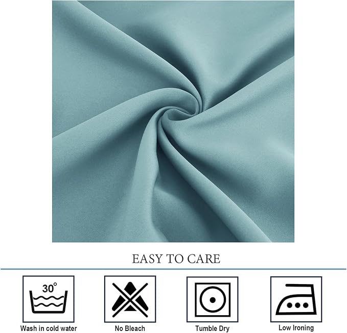 Diraysid Stone Blue Grommet Blackout Curtains - Image 4