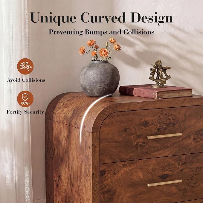 Night Stand Set of 2 2-Drawer Nightstand 24" H Metal Handle Modern Sturdy - Image 4