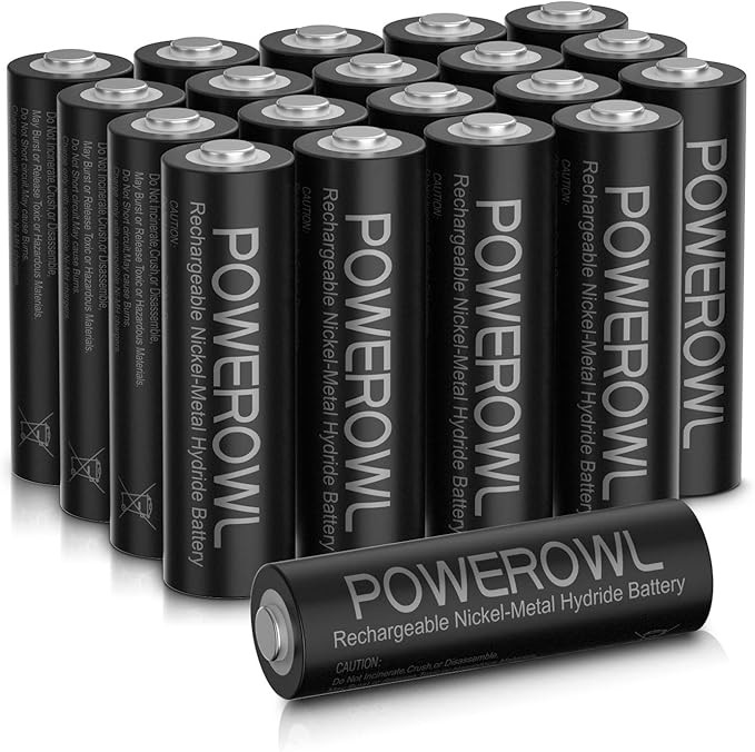 POWEROWL Rechargeable AA Batteries, 2800mAh High Capacity Double A Batteries NiMH Low Self Discharge, Qty 20