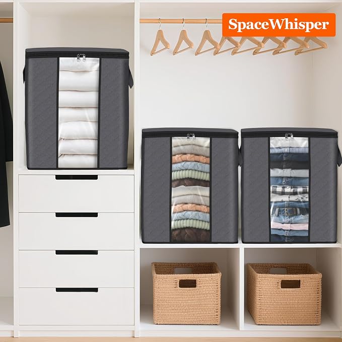 SpaceWhisper 6 Pack 100L Clothes Storage, Foldable Storage Bags, - Image 7