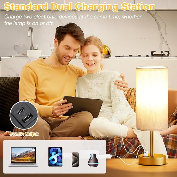 Dicoool Bedside Table Lamp for Bedroom - Image 4