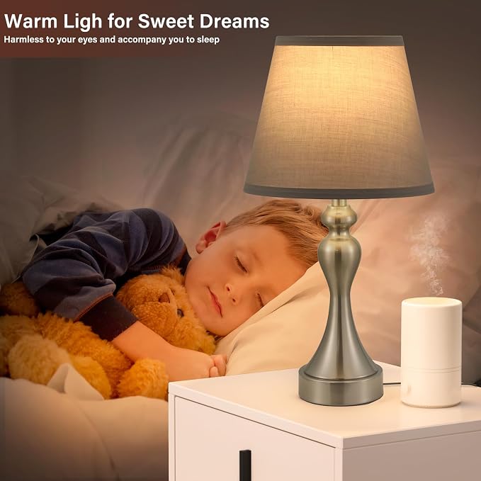 Touch Lamps for Nightstand, 3 Way Dimmable Bedside Lamps - Image 7