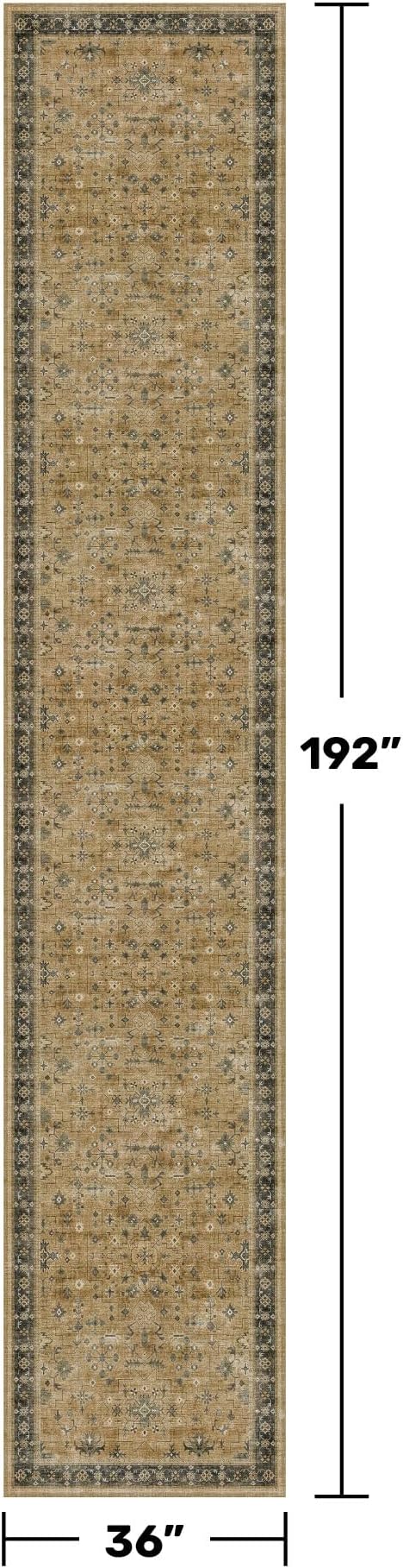 Boho Washable 3x16 Extra Long Hallway Runner Rug, Neutral Large Kitchen Floor - Image 2