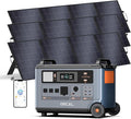 OSCAL PowerMax 6000 Solar Generator with 3x200W Solar Panel, 120V/240V 3600Wh Power Station 6000W AC Outlets (9000W Peak), 2200W AC Charging/2400W Solar Charging, Emergency for Home, Battery Backup