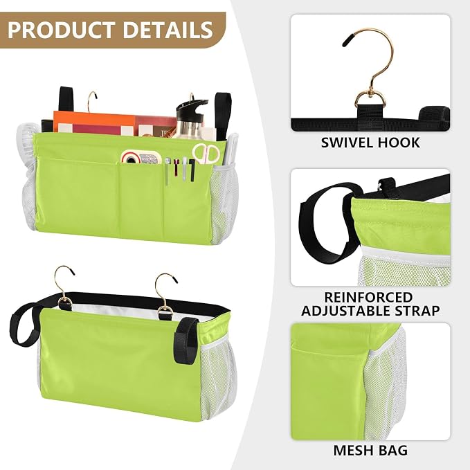 DOMIKING Neon Yellow Bedside Caddy - Image 5