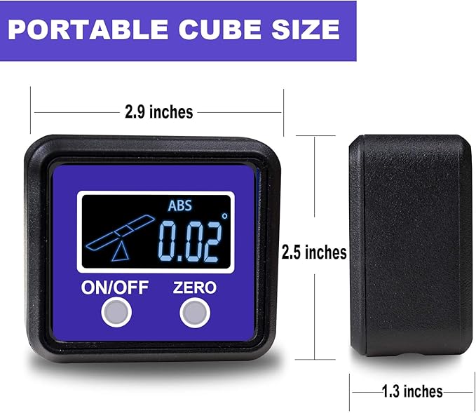 Digital Angle Gauge and Protractor, eOUTIL Digital Angle Finder Inclinometer Level Box with Magnetic Base for Woodworking, Table Saw, Construction, Drilling Machinery, Masonry