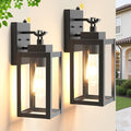 LTBLIGHT 2-Pack Dusk to Dawn Outdoor Wall Lights, Modern Black Sensor Porch Light Fixtures, Waterproof Exterior Lighting for House, Garage, Patio, Front Door, 100-120Vac