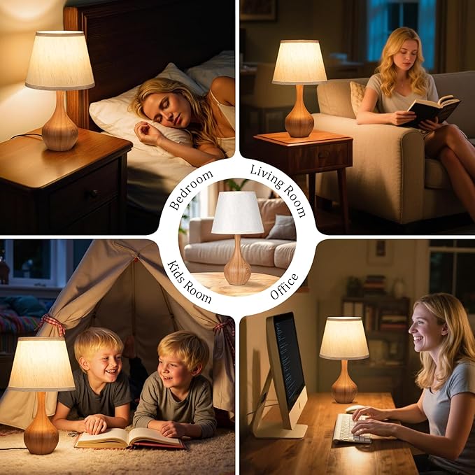 16.1" Touch Table Lamp for Nightstand, 3 Way Dimmable Small Bedroom Lamp | - Image 6