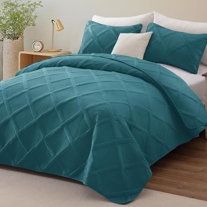 Exclusivo Mezcla Quilt King Size, Teal | Soft Bedspreads - Image 2