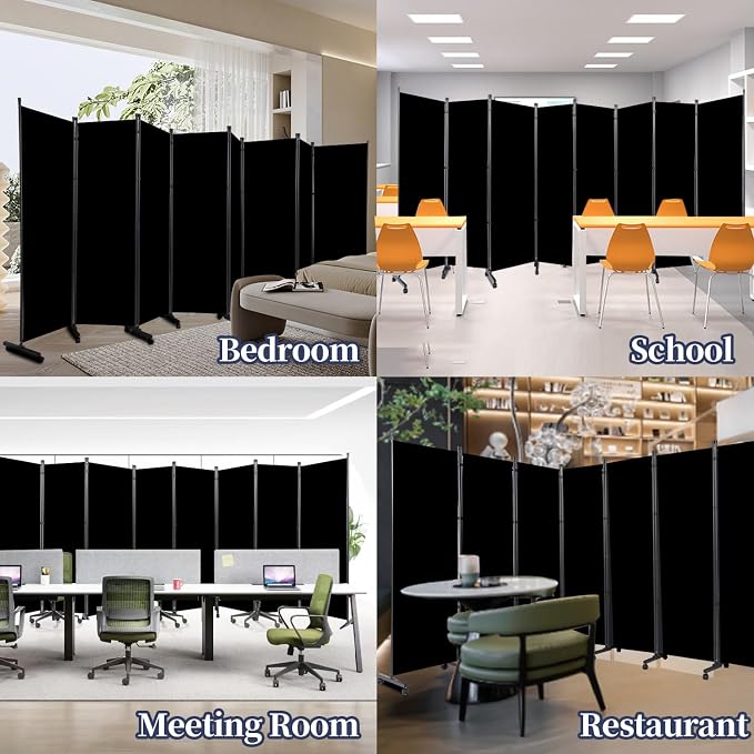 Room Divider 6 Panel-176''Wide Folding Privacy Screen, Large Partition Wall | - Image 7
