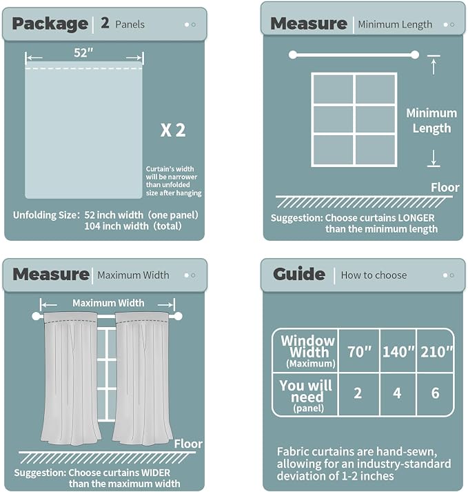 BGment 100% Blackout 80 Inch Curtains - Image 4