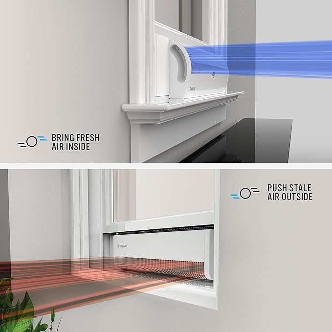 Vornado TRANSOM AE Window Fan Works with Alexa, 4 Speeds, Reversible Exhaust Mode, Weather Resistant Case, Whole Room,White