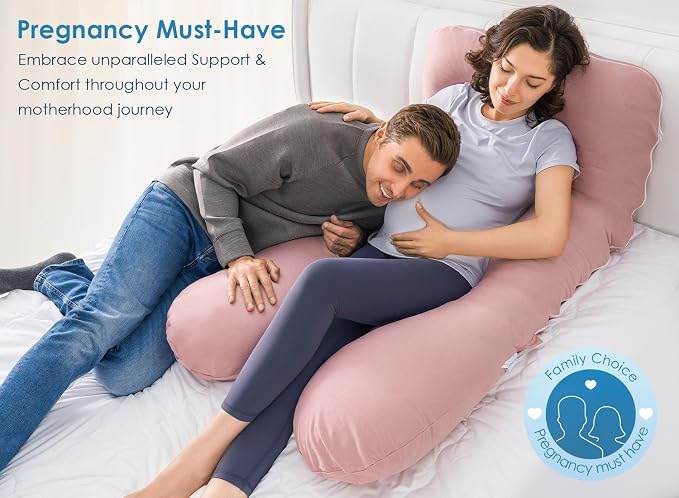 QUEEN ROSE Pregnancy Pillows for Sleeping, Cooling U Shaped Body Pillow - Image 5
