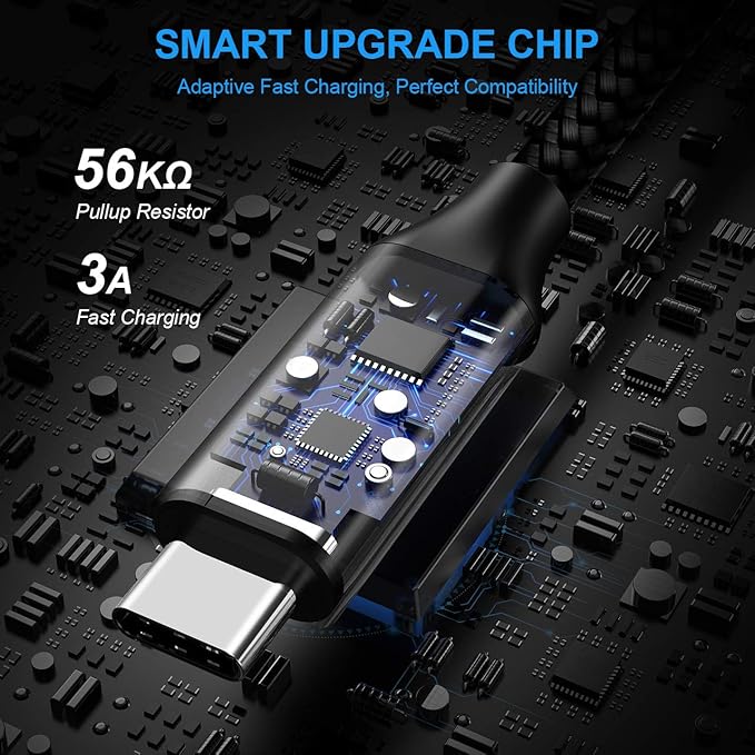 etguuds USB A to USB C Cable 6ft, 2-Pack, 3A Fast Charging Type C Charger Cord for iPhone 17 16 15 Pro Max 16e 17 Air, Samsung Galaxy S25 S24 S23 S22 S21 S20 A17 A16 A56 A55 Flip Fold, Black