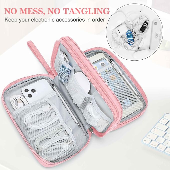 FYY Electronic Organizer, Travel Tech Pouch Bag, Waterproof, Double Layers - Image 5