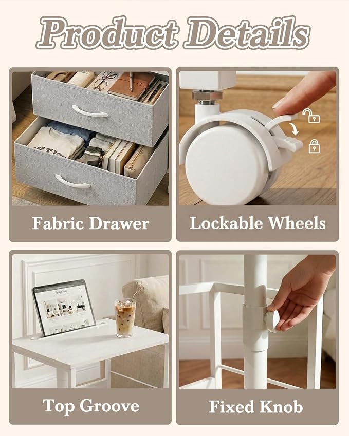 Faesun Swivel Lift Top Nightstand - Image 6
