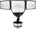 LUTEC 84W 9500LM LED Security Light Hardwire Motion Sensor Outdoor Lights with Night Light, 4 Head LED Flood Lights 5000K Daylight, IP65 Waterproof, Motion Detected Lights for Outside (Black)
