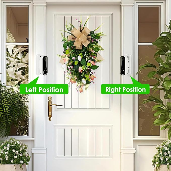 Angled (30°to 145°) Doorbell Wedge Mount for Arlo Video Doorbell 2K/HD -2nd Gen, No-Drill Adjustable Mounting Holder Accessories for Apartment Home Office, Replace Wedge Kit