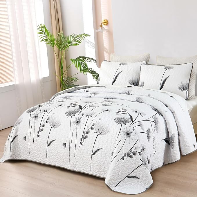 Dinjoy Floral Quilt Set Twin Size - Image 7