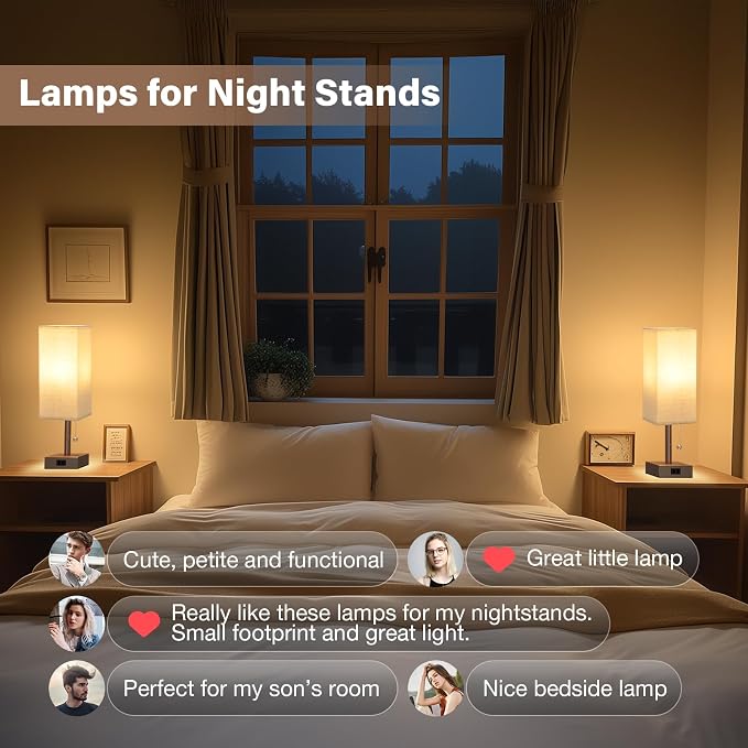Bedside Lamp for Bedroom Set of 2 - Image 4