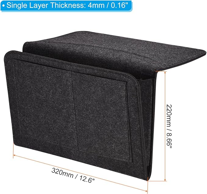 PATIKIL 13in Bedside Caddy, Bed Caddy Bedside Organizer Hanging 5 Pocket Soft - Image 2