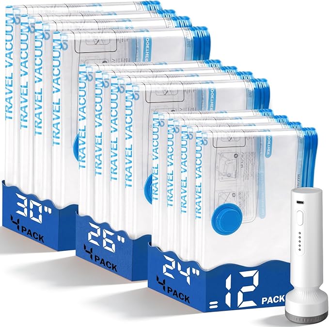 12 Pack Vacuum Storage Bags for Travel by lezecur