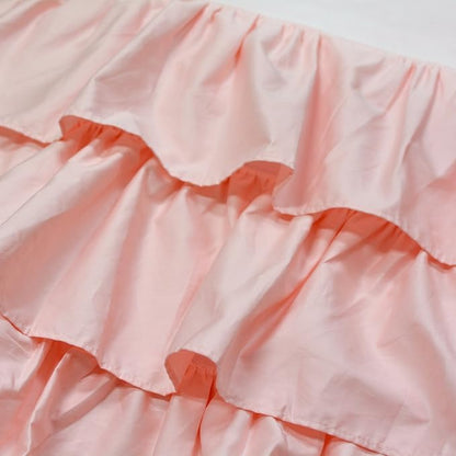Brandream Blush Pink Shabby Chic Girl Ruffled Crib Bed Skirt Dust Ruffle Triple Layer 100% Egyptian Cotton Sateen Silky Nursery Bedding