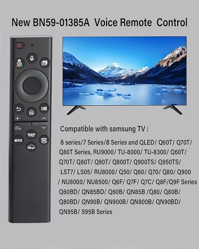 (Pack of 2) BN59-01385A Voice Universal Remote Control Replacement， for Samsung Smart TV Remote Control. 2018-2024 for Smasung Smart TV The Frame Crystal UHD Neo QLED 4K 8K