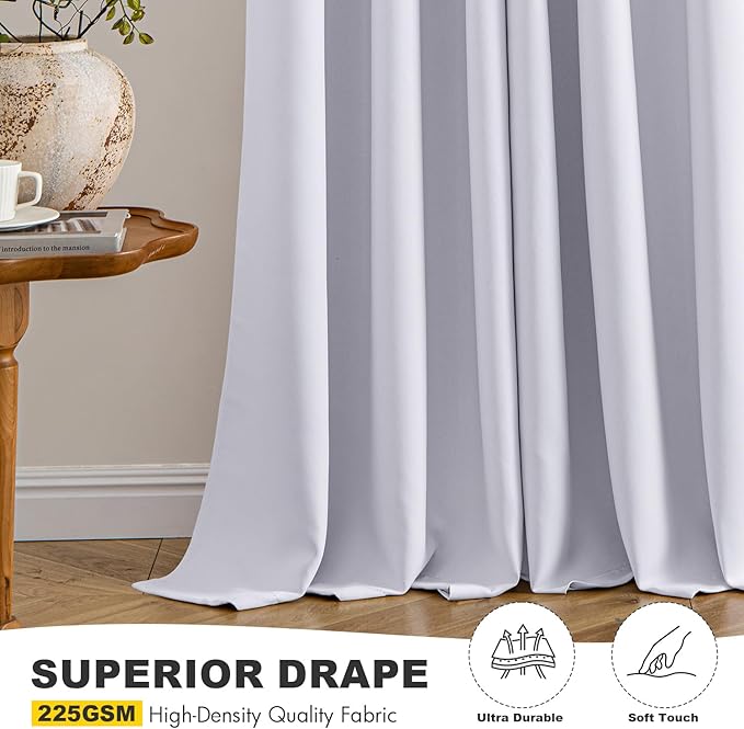 MIULEE Blackout Curtains for Bedroom 2 Panels 40x45 Inch Long Greyish White | - Image 5