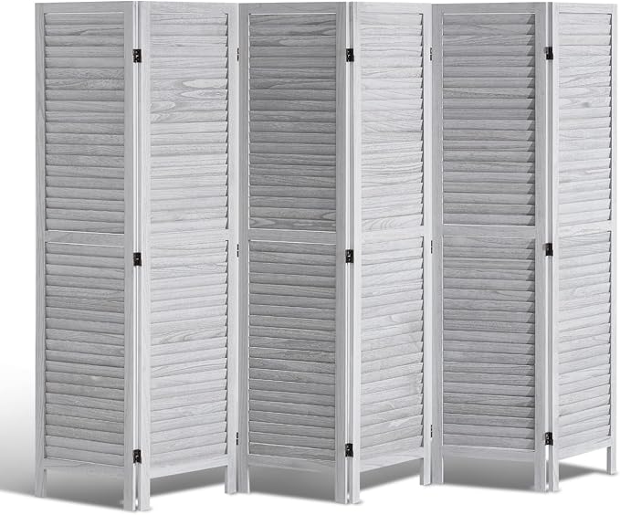 VEVOR Wood Room Divider, 6 Panel Wood Folding Privacy Screen, 66.9 Inches Tall by VEVOR
