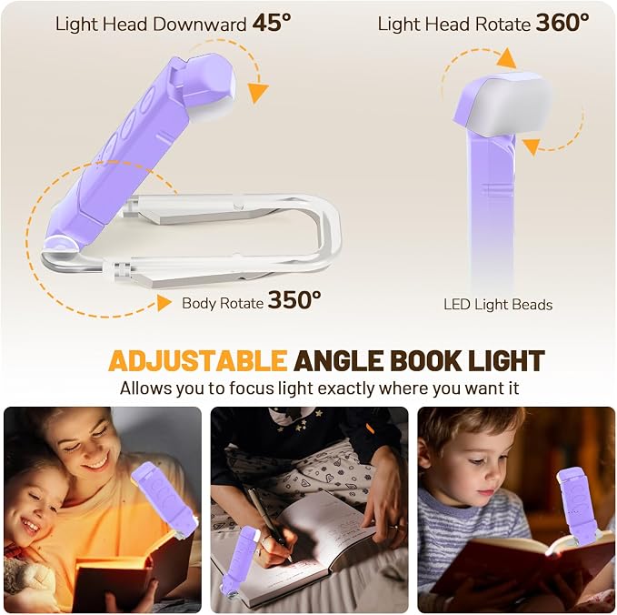 Book Reading Light Rechargeable Clip on Book Lamp - Image 4