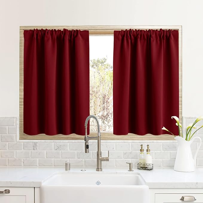 RYB HOME RV Curtains for Camper Windows, Mini Small Blackout Curtain Tiers | by RYBHOME