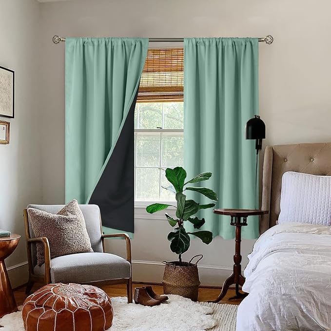 BGment Frosty Green Blackout Curtains - Image 2