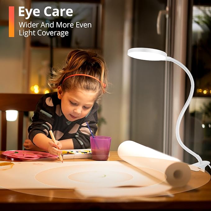 iFalarila Reading Light with Remote, LED Desk Lamp Clip on RA>95 Dimmable - Image 4