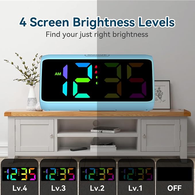 Loud Alarm Clock for Heavy Sleepers, RGB Alarm Clocks for Bedrooms Seniors Kids - Image 6