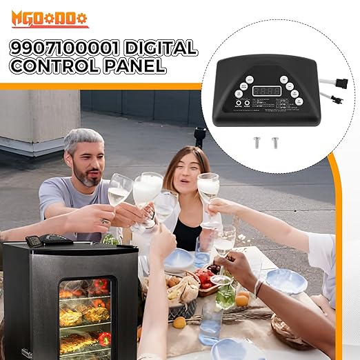 Mgoodoo 9907100001 Digital Control Panel Replacement Parts Compatible with Masterbuilt Top Controller Electric Smoker 20070311/20070411/ 20072614/20071011/ 20072514/20072618/ 21072618/20072218