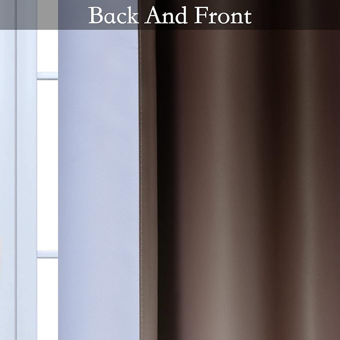 SimpleHome Brown to Grey White Ombre Room Darkening Curtains 84 Inch | Curtains - Image 5