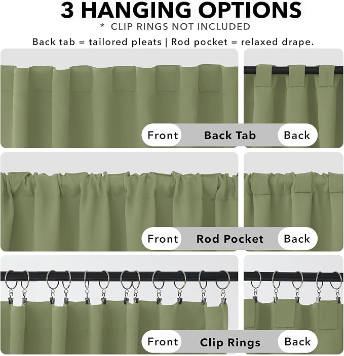 Deconovo Blackout Curtains for Bedroom, Living Room Curtains 95 Inches Long | - Image 2