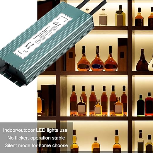 LLTOP LED Driver 400 Watts 110V/120V AC to 24V DC 16.6A Power Supply Waterproof Low Voltage Transformer Converter for Indoor Outdoor LED Lights
