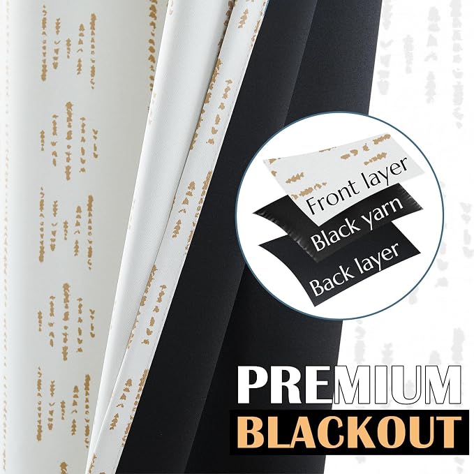 jinchan 95% Blackout Boho Curtain 84 Inches Long - Image 4