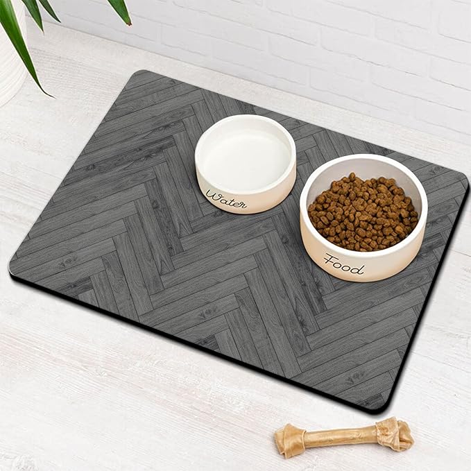 Dog Food Mats for Floors Absorbent, Pet Cat Food Mat - Quick Dry Dog Bowl Mats for Food and Water, Eco-Friendly Pet Supplies