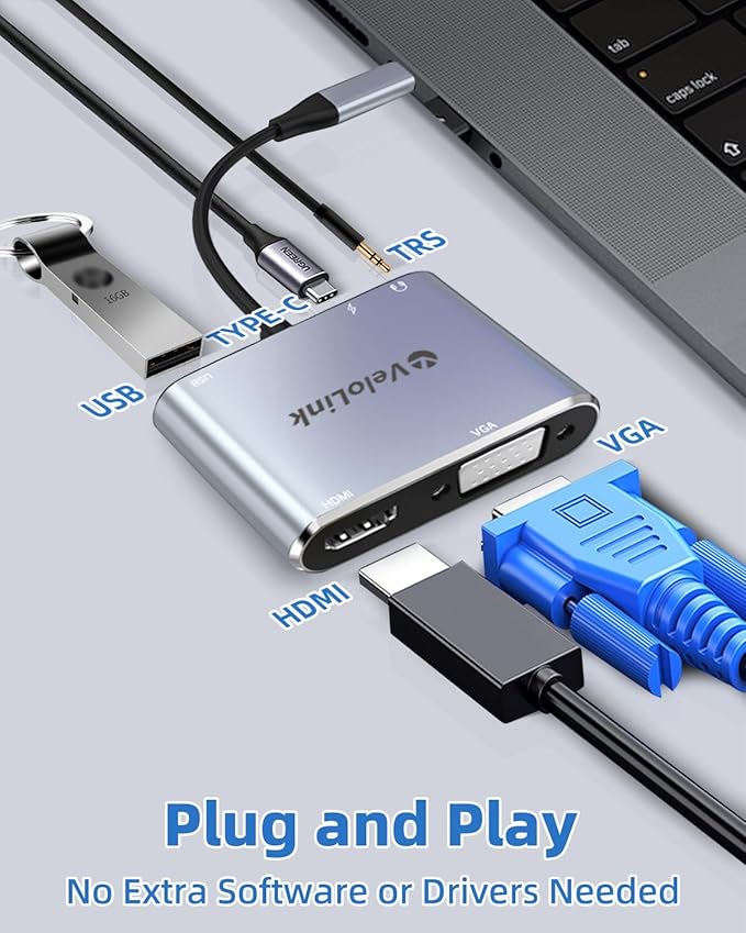 velolink USB C Hub MultiPort Adapter