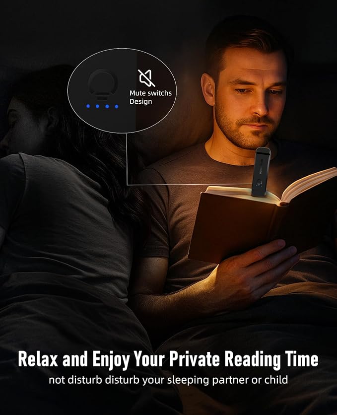 HIONXMGA Book Reading Light, Silent Touch Book Lamp - Image 7