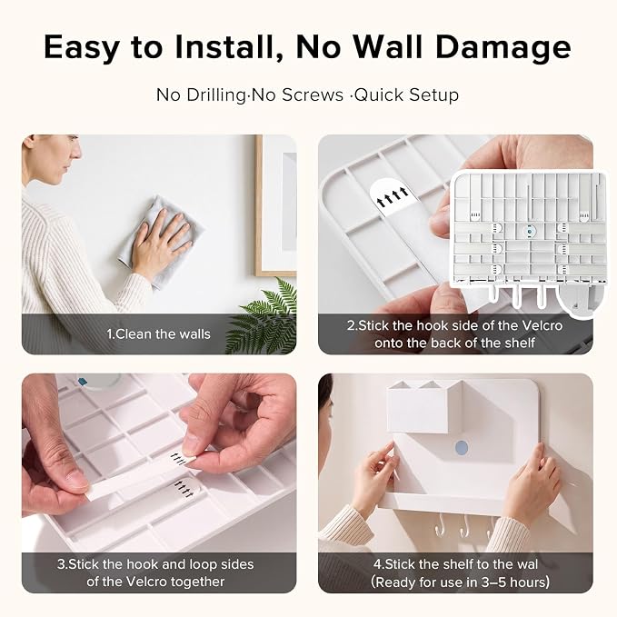 Versatile Bedside Wall Organizer, Floating Bedside Shelves | Ideal - Image 9